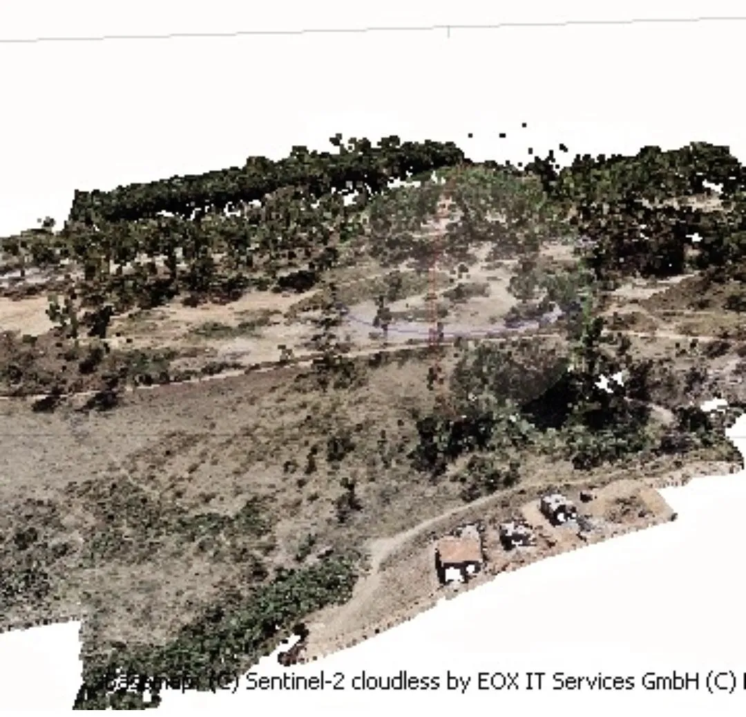 Modelo digital de elevação em 3D gerado por aerolevantamento com drone